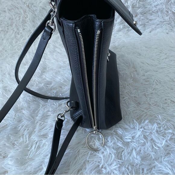 Rebecca Minkoff Jody Black Leather Convertible Backpack with Silver Hardware main image 7